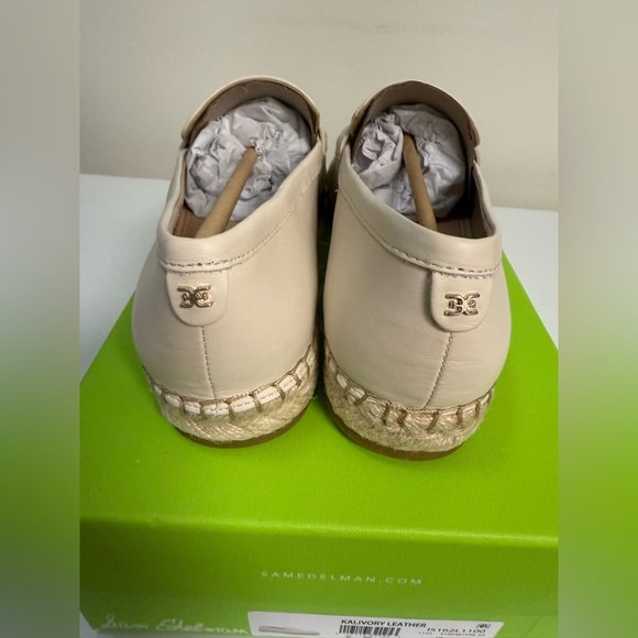 NWB Sam Edelman Kai espadrille cream off white flat leather loafer size 8 1/2 - Picture 5 of 8